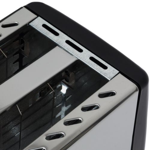 Кухонний дзеркальний тостер Crownberg CB-1106 750W на 2 тосту хліба з регулюванням температури і кнопкою стоп, Електротостер ВН-002B зі знімним піддоном Сріблястий