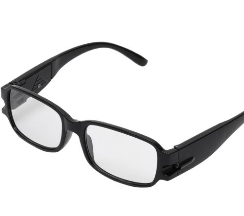 Збільшувальні світлодіодні окуляри для читання Multi Strength Reading Glasses з подвійним підсвічуванням, універсальні окуляри з ліхтариком чорні