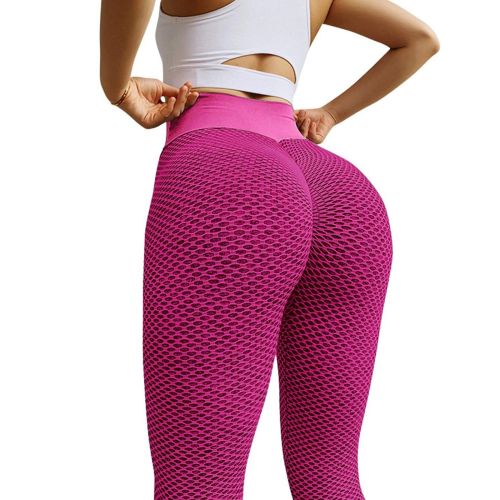 Жіночі спортивні легінси Staples Scrunch Bum рожеві із завищеною високою талією і ефектом пуш-ап стягуючі безшовні лосини для фітнесу push up