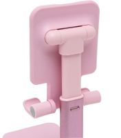 Настільна підставка тримач з дзеркалом Folding desktop phone stand PD-C06 для телефону планшета, складаний трансформер для смартфона AND196 Рожевий