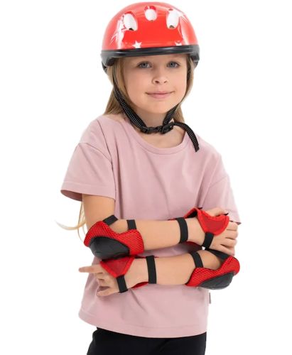 Дитячий набір захисту 7в1 Kids Sport 44529 наколінники, налокітники рукавички і шолом для катання на роликах, Дитячий захист з шоломом для велосипеда