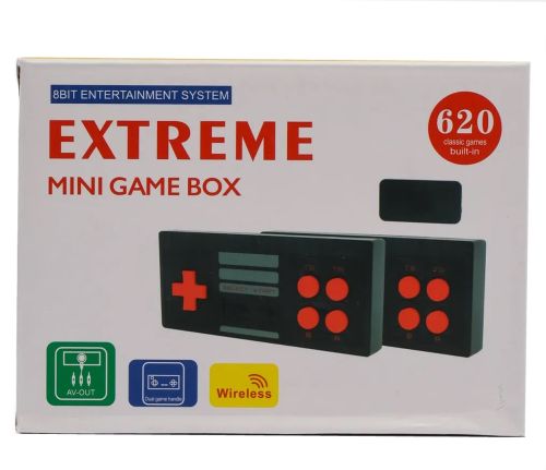 Игровая приставка 8bit U-BOX EXTREME Mini Game Box AHH-07 620 игр с 2 беспроводными джойстиками Портативная консоль 8 бит с встроенными играми D600