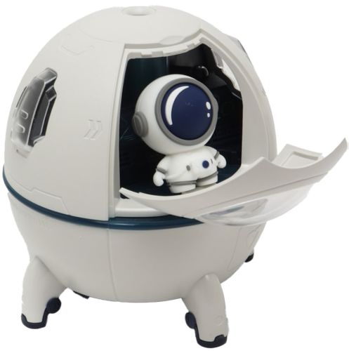 Акумуляторний зволожувач повітря нічник Space Capsule Humidifier MJ046 Ракета з астронавтом 1200 mAh з LED підсвічуванням Аромадифузор AND-9-20 Білий