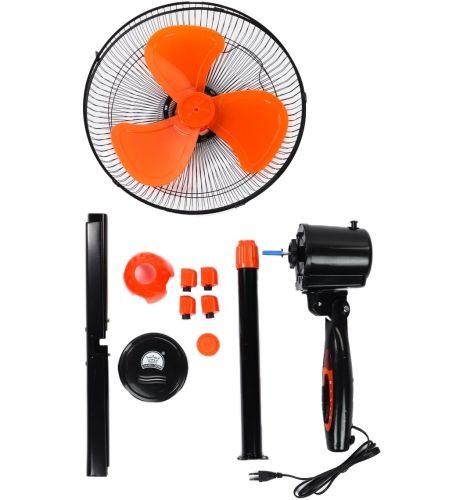 Підлоговий вентилятор Domotec MS-1619 40 см stand fan 16 " дюймів 40W Помаранчевий Домотек Orange на телескопічній ніжці з поворотом і нахилом