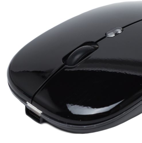 Бездротова комп'ютерна мишка Zornwee AP100 Bluetooth з RGB підсвічуванням на акумуляторі, ігрова акумуляторна миша BauTech з 2.4 GHZ для комп'ютера Чорна