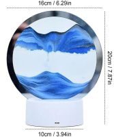 Настольная светодиодная лампа ночник RGB Песочные горы 3D Sandscape с LED подсветкой 7 режимов и подставкой, движущиеся часы с сыпучим песком
