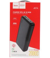Зовнішній акумулятор з швидкою зарядкою Power Bank Hoco J87A 20000mAh PD20W + QC3.0(22.5 W), Портативна батарея повербанк Хоко з виходом Type-C Чорний