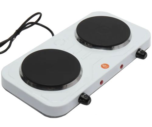 Настільна електроплита Hot Plate Electric Cooking JX-2020A 2000W на 2 конфорки диск двоконфорочна електрична плита з термостатом на 5 положень