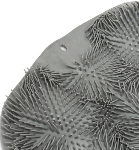 Силіконовий масажний килимок Чистюля щітка Shower Foot Scrubber Mat Ly - 379 Grey для спини і ніг на присосках, Настінна нековзна мочалка для душу сіра