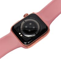 Наручные Смарт часы Smart Watch T500 спортивные с микрофоном тонометром IP67 Aluminium 44mm Умные часы с функцией фитнеса и здоровья Розовые