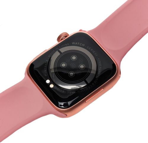 Наручные Смарт часы Smart Watch T500 спортивные с микрофоном тонометром IP67 Aluminium 44mm Умные часы с функцией фитнеса и здоровья Розовые