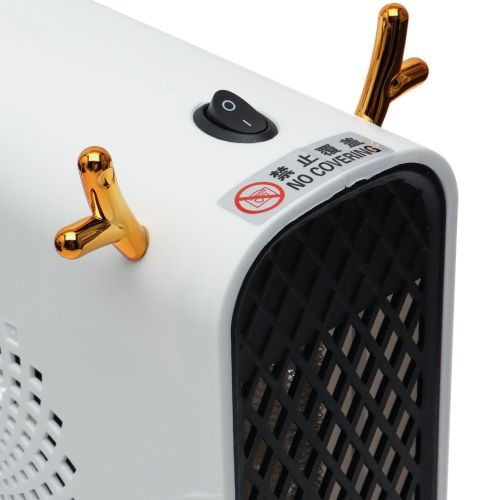 Підлоговий спіральний обігрівач тепловентилятор Voltronic JIEBO-N8 500W з ріжками оленя, переносний настільний електрообігрівач Deer Білий