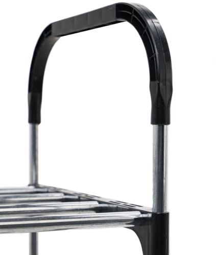Напольная полка органайзер Shoe Rack Rias RD-9005 для хранения обуви 6 ярусов, Стойка этажерка на 6 секций полок 115x56x30 см из стали Серебристая