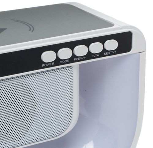 Настільна смарт лампа нічник RGB XM-G3 акумуляторний з бездротовою зарядкою 15W і Bluetooth колонкою, Блютуз колонка G3 з підсвічуванням Біла