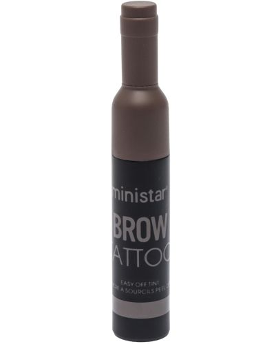 Водостійка фарба тінт Ministar Brow Tattoo Black Чорний з тату ефектом для підкреслення брів, Маркер гель #102 10 мл для татуювання брів