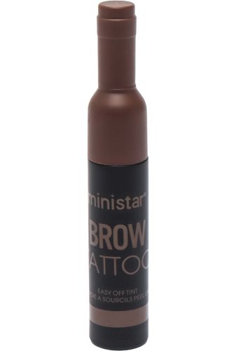 Водостійка фарба тінт Ministar Brow Tattoo Black Чорний з тату ефектом для підкреслення брів, Маркер гель #102 10 мл для татуювання брів