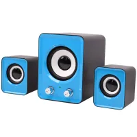 Музичні комп'ютерні колонки Speaker Mini Ft - 202 2.1 для ПК, акустична система з сабвуфером і сателітами 9W від USB Mini-jack 3.5 мм сині