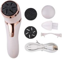 Беспроводная пемза Callus Remover Y2023-1 для чистки пяток и удаления мозолей, Шлифовальная пилка с 2 насадками для удаления грубой кожи Белая