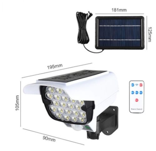 Вуличний світлодіодний ліхтар муляж у вигляді камери Solar Light JLP-2177 з датчиком руху на сонячній батареї Міні камера обманка лампа з пультом ДУ