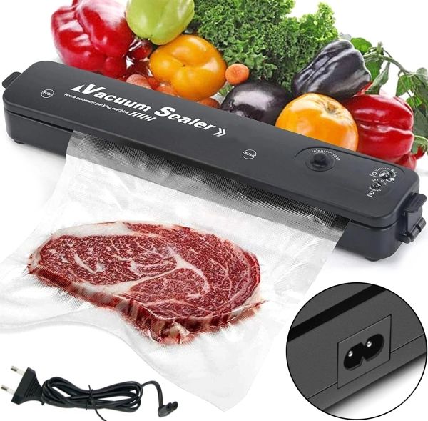 Вакуумний пакувальник пакетів New vacuum Sealer LP-11 Автоматичний вакууматор, апарат вакуумайзер для упаковки і зберігання їжі, продуктів Чорний