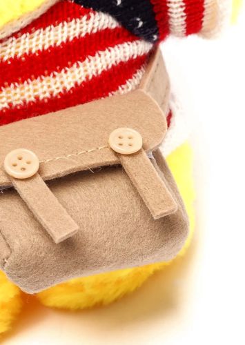М'яка іграшка Huada Toys качечка в окулярах Lalafanfan 35 см, плюшева качка в одязі Cafe mimi duck Лалафанфан Жовта