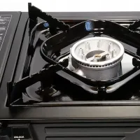 Туристична двоконфорочна газова плита Alpen Camping Texas SC1046, Плитка на 2 конфорки з автоматичним п'єзопідпалом для газового балона