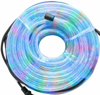 Світлодіодна гнучка гірлянда Дюралайт Rope Lights G-38 10 м вулична і внутрішня кольорова LED гірлянда з RGB контролером від мережі Multicolor 3528