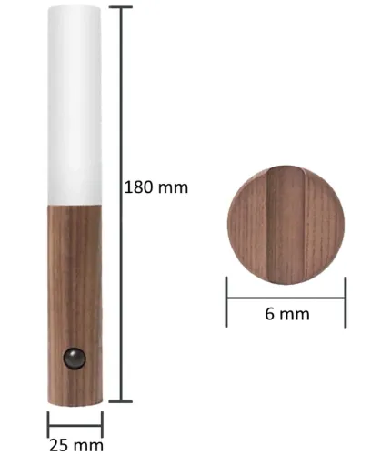 Настенный аккумуляторный LED светильник ночник Motion Sensor Night Light W-52 Фонарь с датчиком движения на стену на магнитном держателе Коричневый