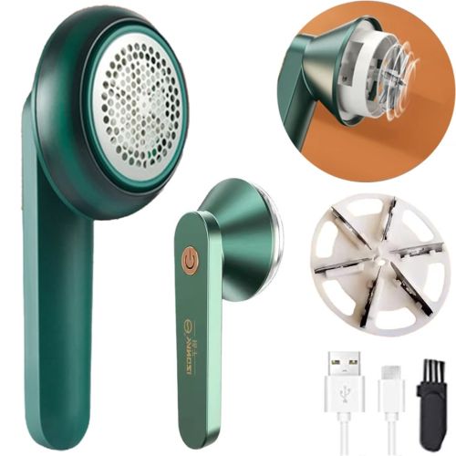 Бездротова акумуляторна машинка для видалення катишек Lemex Lint Trimmer з зарядкою від USB, Електричний тример для зрізання катишків Зелений