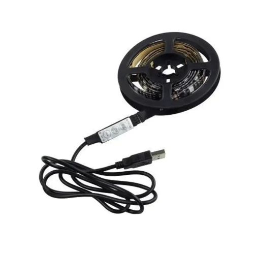 Універсальна світлодіодна стрічка SMD 5050-RGB для підсвічування телевізора 2м різнобарвна, Неонова LED підсвічування з пультом від USB повербанка