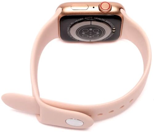 Розумні наручні смарт годинник Smart Watch F21 Pink голосовий виклик, функції фітнесу та здоров'я Bluetooth з бездротовою зарядкою IOS Android рожеві