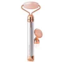 Вібромасажер ролер для обличчя Flawless Contour масажний ролик з двома насадками на батарейках, електричний масажер для масажу, ролик-масажер