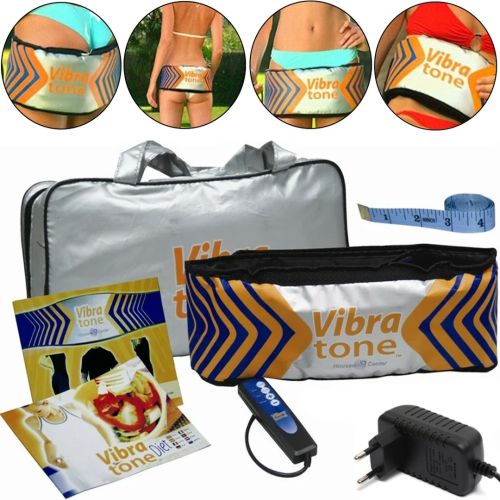 Массажный пояс для похудения Vibra Tone 12W электрический пояс-массажер для живота, боков и бёдер, антицеллюлитный вибромассажер с пультом управления