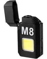 Спіральна безполуменева запальничка Lovers M8 електроімпульсна USB акумуляторна запальничка з LED ліхтариком 3 режими і індикатором заряду lv-600