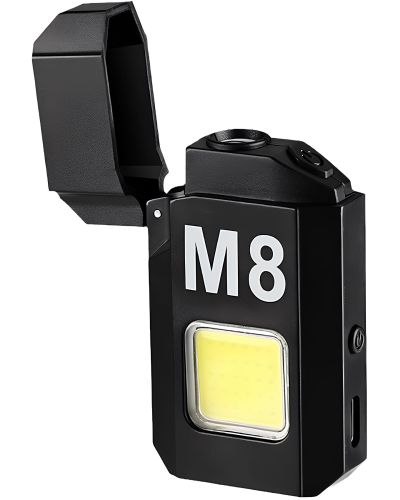 Спіральна безполуменева запальничка Lovers M8 електроімпульсна USB акумуляторна запальничка з LED ліхтариком 3 режими і індикатором заряду lv-600