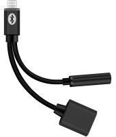 Переходник Lightning to Headphone Jack Adapter MY026 аудио адаптер 3.5mm разветвитель на 2 порта для подключения зарядки и наушников к телефону