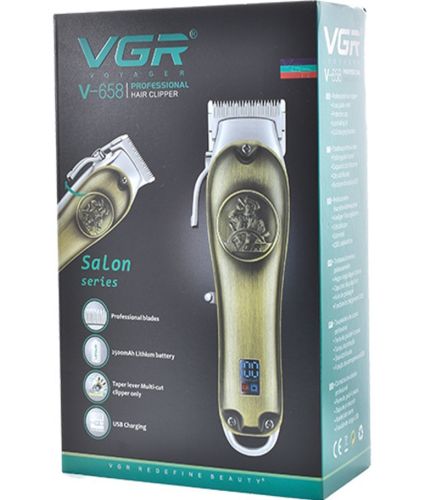 Профессиональная машинка для стрижки волос VGR V-658 4 насадки мужская аккумуляторная машинка для окантовки бороды с функцией триммера и LCD дисплеем