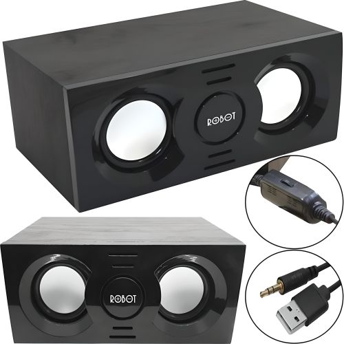 Универсальная компьютерная USB колонка Robot RS130 Desktop 5W, Универсальные колонки динамики для компьютера и ноутбука, Акустика для ПК 90172 Черная