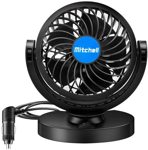 Автомобільний вентилятор салону Mitchell HX-T305 12V охолоджувальний міні-вентилятор на підставці з регулятором швидкості від прикурювача в машину SZ-01