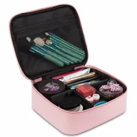 Органайзер для зберігання косметики Niceland Beauty box MAG-590 з ручкою для перенесення, Дорожня водонепроникна косметичка, б'юті кейс рожева