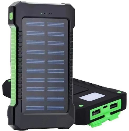 Портативний зарядний батарея Power Bank Solar JS-809 50000 mAh з сонячною панеллю і ліхтариком, зовнішній акумулятор повербанк для зарядки USB 2.1 A