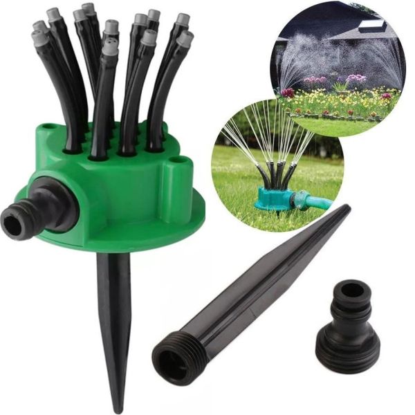 Спринклерний зрошувач насадка на шланг для поливу 12 в 1 розумна система Multifunctional Sprinkler Fresh Garden розпилювач дощуватель 360 градусів 