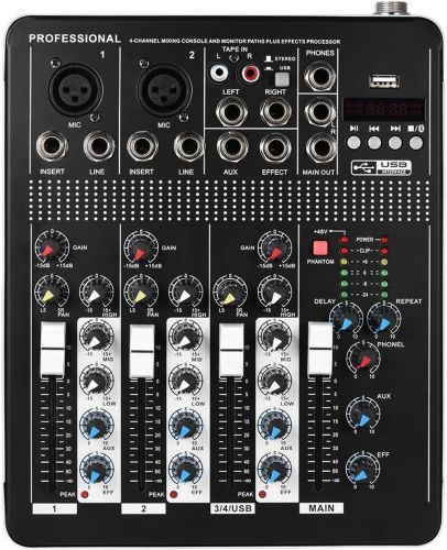 Професійний мікшерний пульт Yamaha Mixer BT4000 2ch BT 4-канальний Активний Аудіомікшер з вбудованим підсилювачем і Bluetooth MX-4000bt Чорний