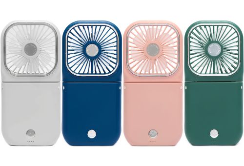 Портативный мини вентилятор Mini Fan F30 3 в 1 Powerbank карманный ручной мини-вентилятор с ремешком на шею, держателем и зарядкой для телефона USB