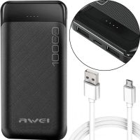 Зарядний пристрій УМБ Power Bank Awei P37k 10000 mAh 2xUSB, Портативна батарея повербанк зовнішній акумулятор зарядка з індикаторами для телефону