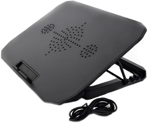 Складна підставка для ноутбука з охолодженням Shaoyundian Notebook Cooler розкладний регульований столик охолоджувач з вентилятором USB Чорний