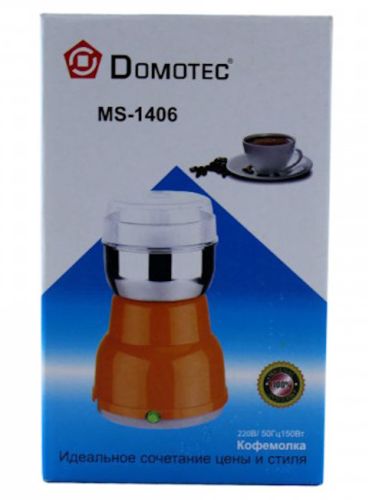 Электрическая роторная кофемолка 150W Domotec MS-1406 с ножами из нержавеющей стали, измельчитель кофейных зерен, Электро мельница для кофе ST-711