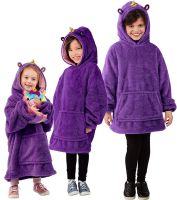 Подушка худі для дітей Huggle Pets Hoodie 2 в 1 плед-кофта до 140 см, іграшка трансформер з капюшоном, дитяча толстовка, іграшка-худі з рукавами 