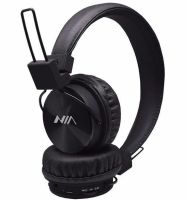 Бездротові накладні Bluetooth навушники NIA X3 з МР3 плеєром і FM Black, повнорозмірні блютуз стерео навушники з мікрофоном і радіо чорні