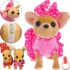 Дитяча м'яка іграшка компаньйон Собачка на повідку My Lovely Pets TV090A в сукні Плюшева собака Чихуахуа гавкає ходить і виляє хвостом на батарейках